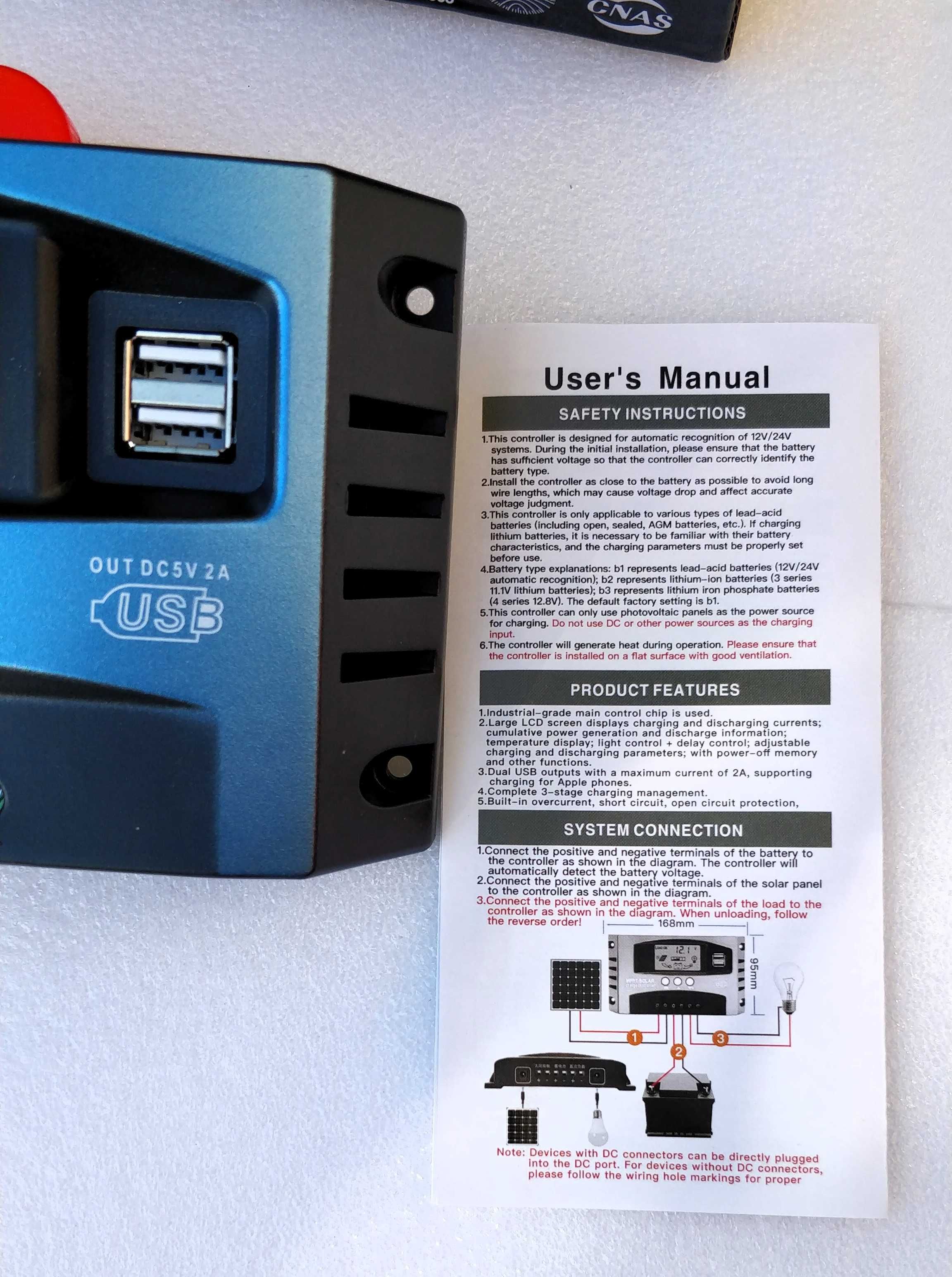 Controlador de Carga Solar MPPT C/LCD de 100A  * 12V / 24V