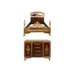 Conjunto móveis quarto bronze dourado | Luís XV