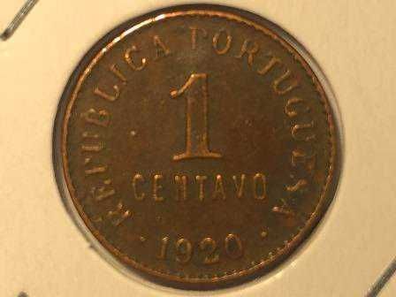 Lote de 3 moedas de 1 Centavo Bronze 1917, 1918 e 1920 "P" aberto