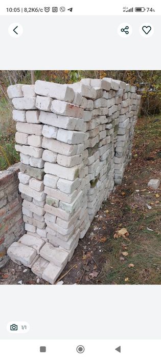 Кирпич б/у білий та чевоний