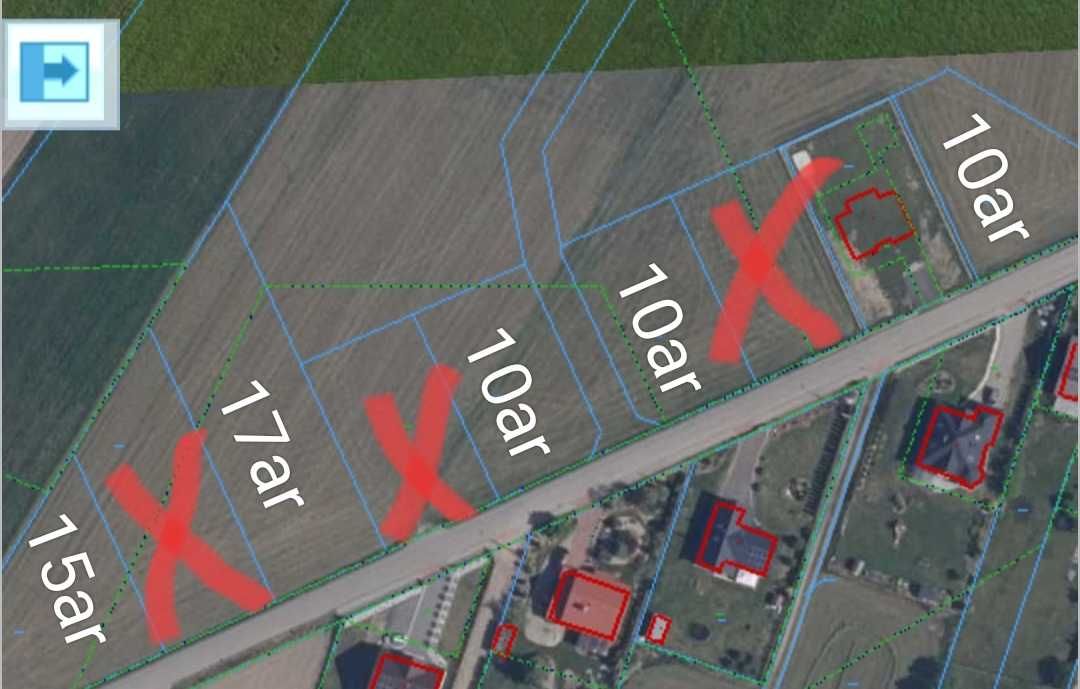 Działki budowlane 10-17ar Długobórz, gm.Zambrów