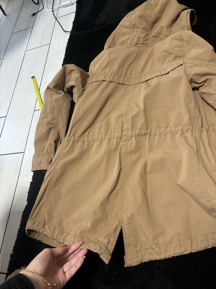 Kurtka XS parka cappuccino - beż jesienna kurtka trencz