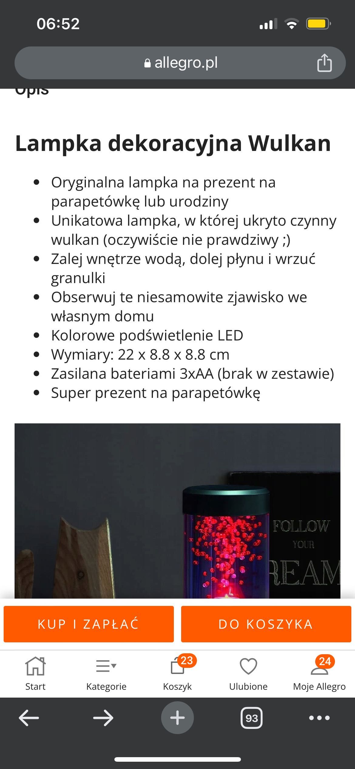 Lampka  wulkan  .