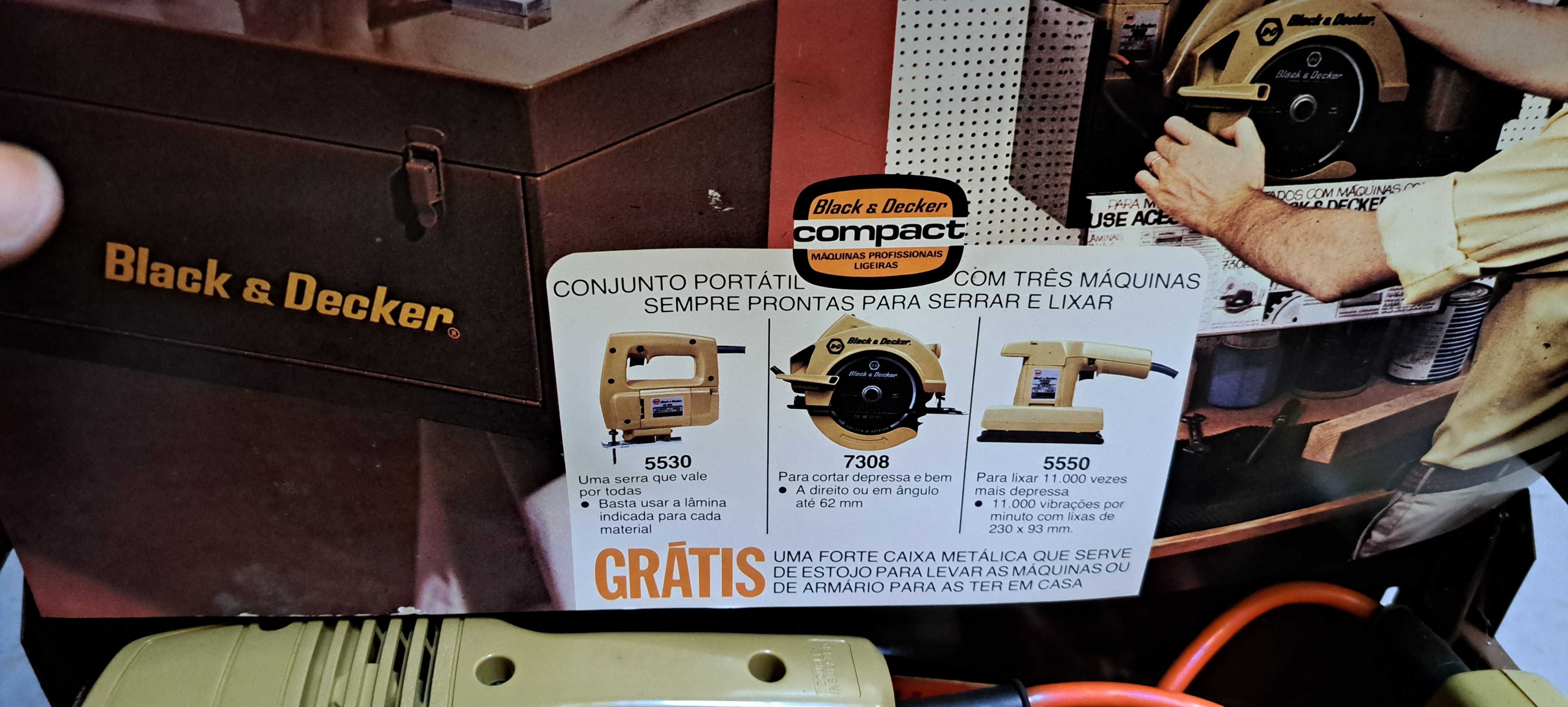 Mala Vintage Black e Decker com conjunto de 3 Máquinas (Novas)