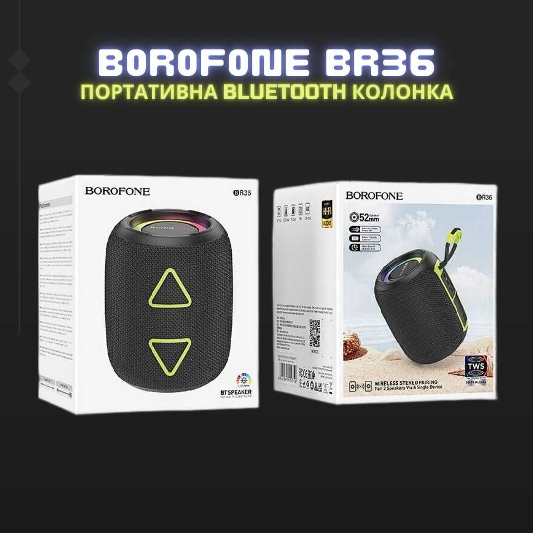 Нова оригінальна Bluetooth-колонка BOROFONE BR36 LUCY SPORTS Сірий
