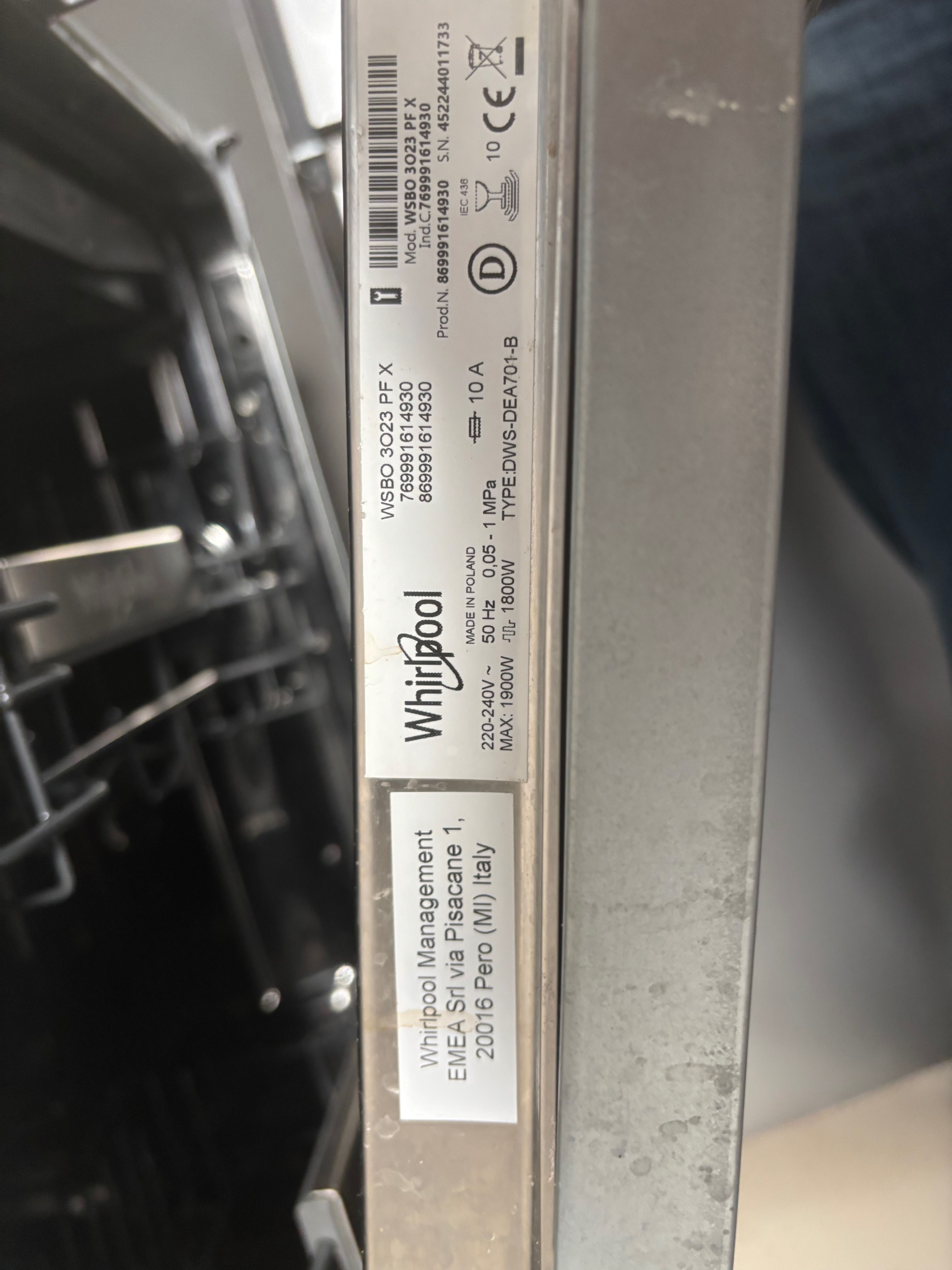 Zmywarka 45 Whirlpool WSBO 3O23 PF X