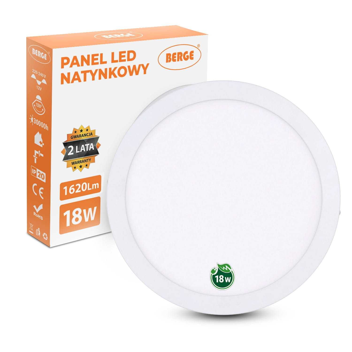 Panel LED plafon sufitowy natynkowy 18W