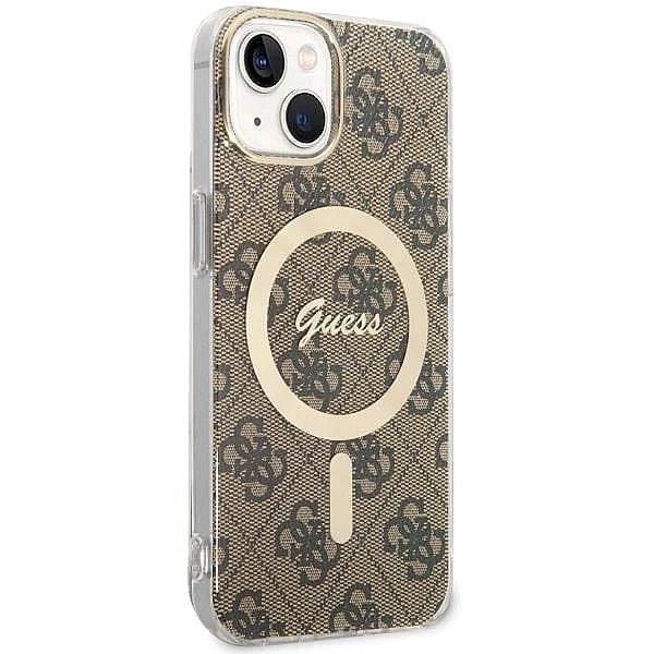 Etui Guess 4G MagSafe na iPhone 14 - brązowe
