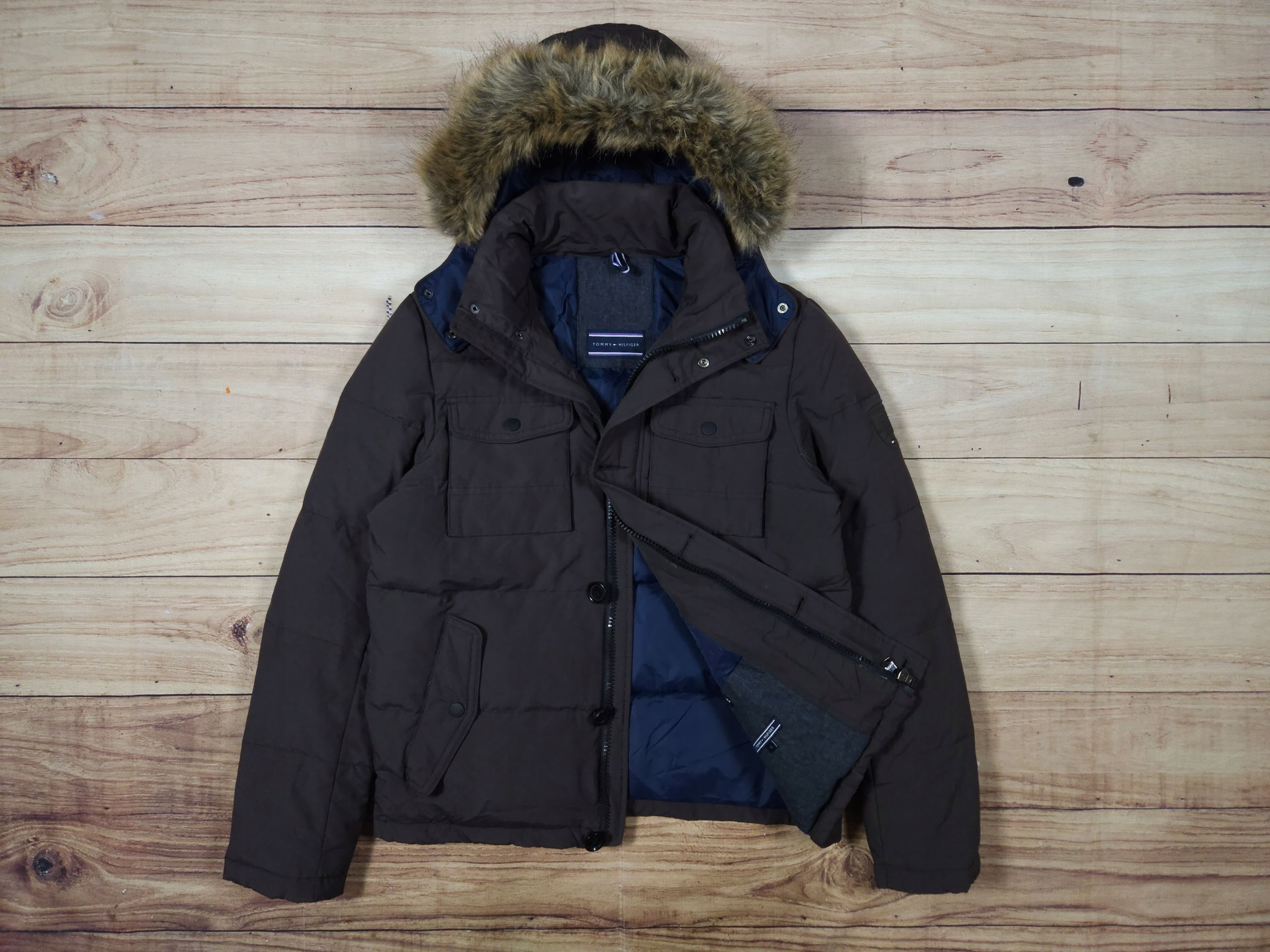 TOMMY HILFIGER Kurtka Męska Puchowa Elegancka r. S (S/M)