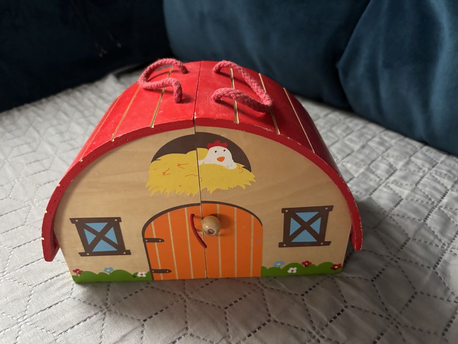 Zabawka drewniana farma ze zwierzatkami