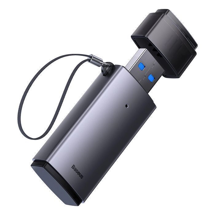 Baseus Lite Series adapter czytnik kart SD/TF USB szary