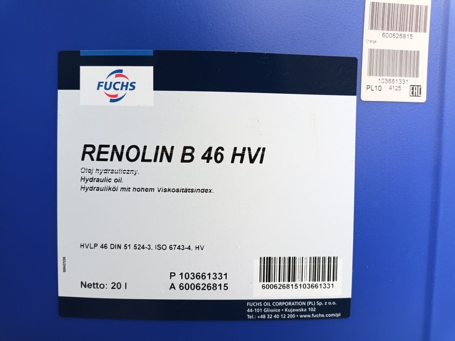 Fuchs RENOLIN B 46 HVI olej hydrauliczny