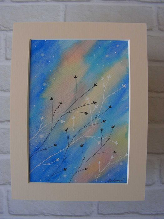 Akwarela "Blask poranka" - oprawiona