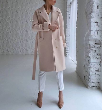 Женское двубортное кашемировое пальто. 3 цвета