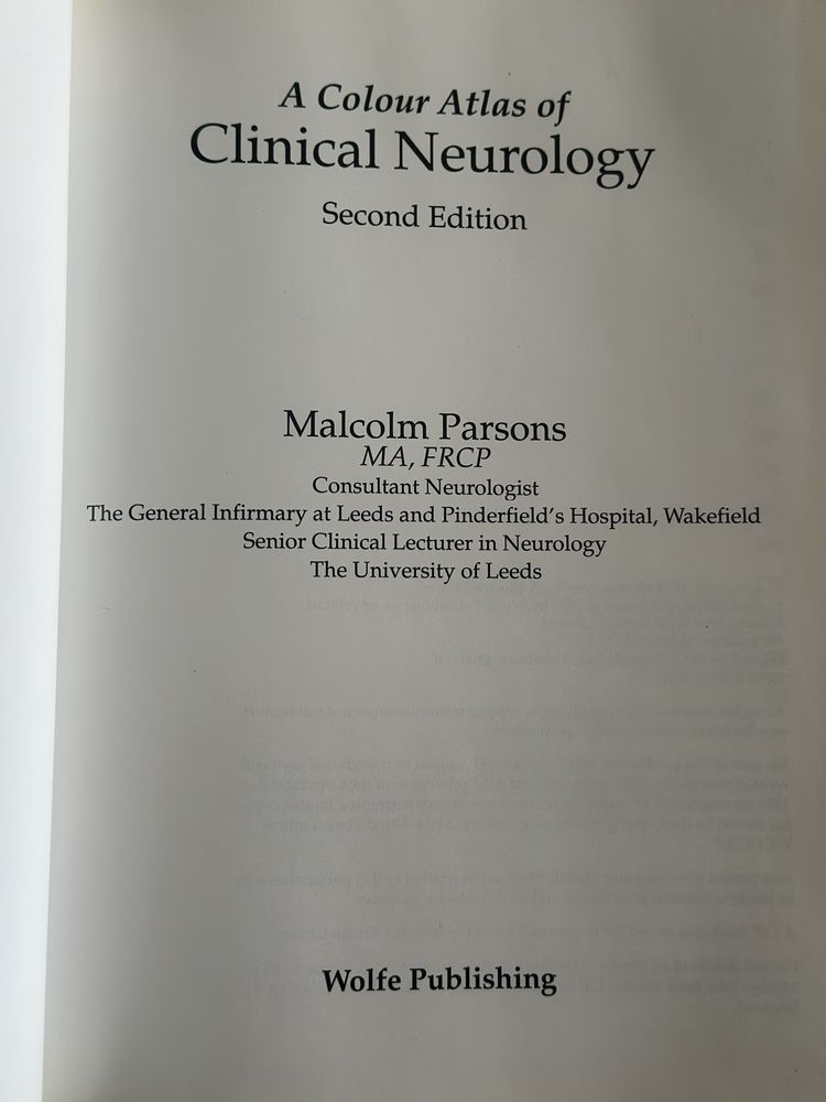 Color Atlas Of CLINICAL NEUROLOGY - Malcolm Parsons