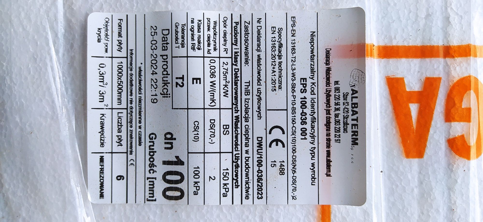 60zl paczka 5  i 10 cm  styropian dach podłoga Albaterm eps 100, 032