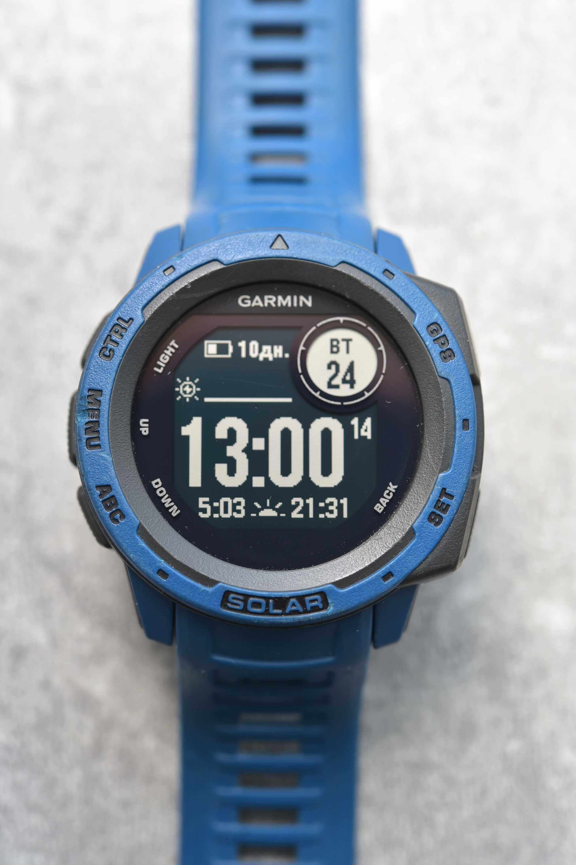 Garmin Instinct Solar синій колір gps компас