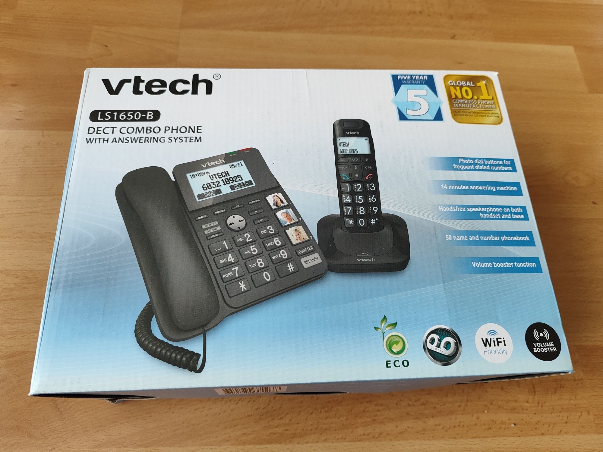 Telefon Vtech LS1650 stacjonarny + słuchawka bezprzewodowa combo
