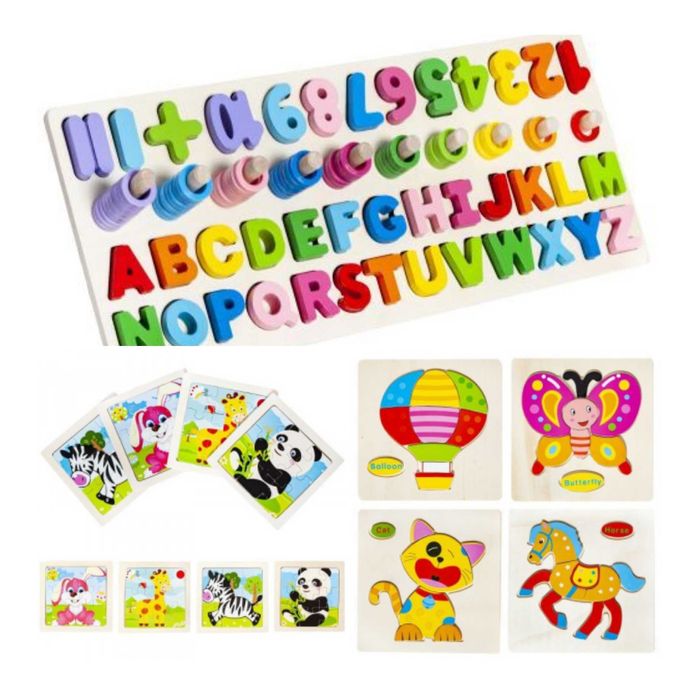 Układanki Puzzle drewniane Zestaw