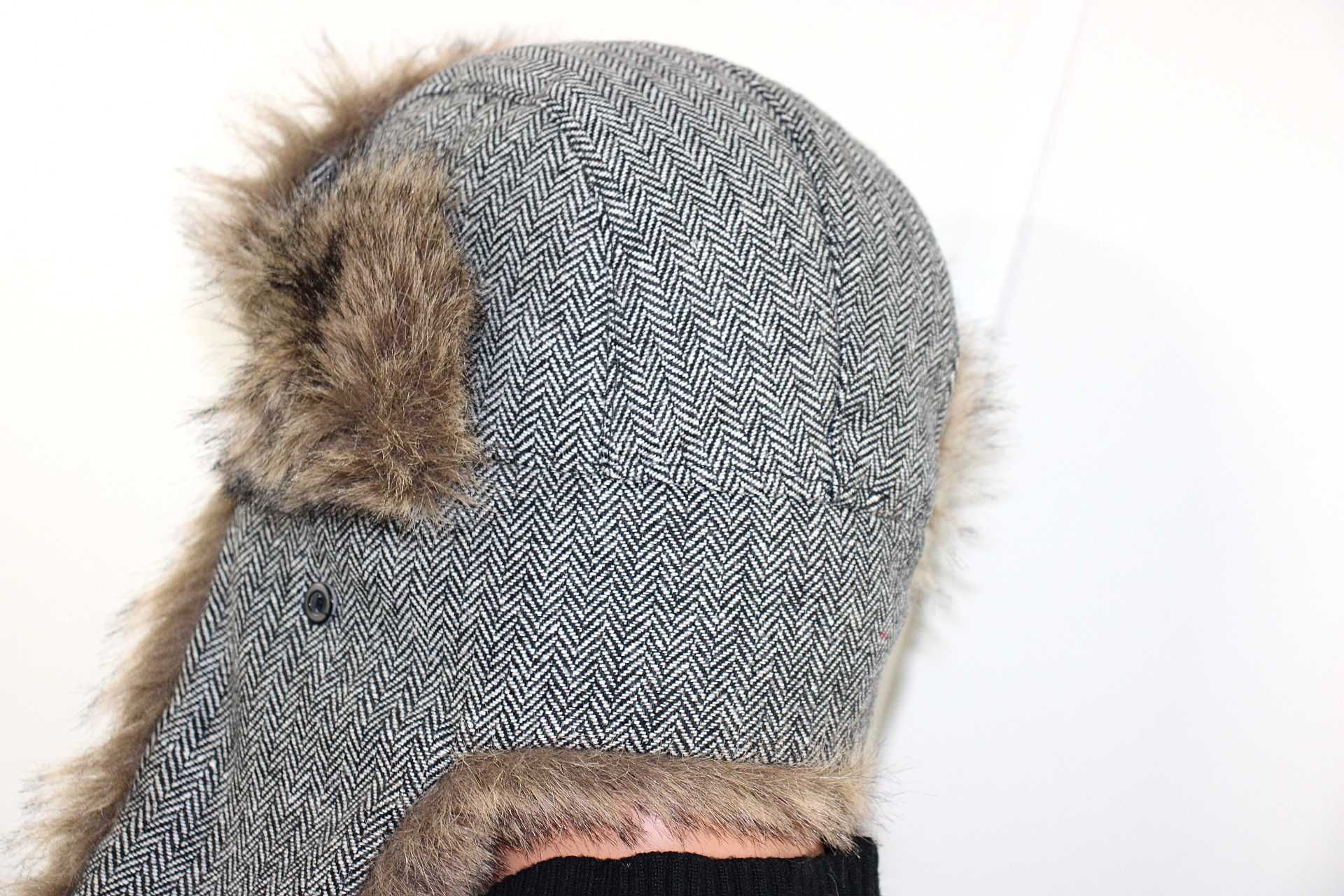 su4 zimowa czapka damska męska unisex uszatka jodełka one size