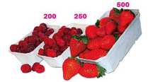 Pojemniczki na owoce maliny borówka truskawka - 200g