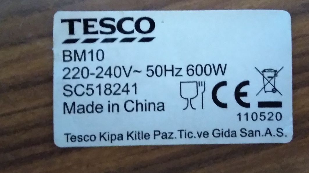 Cześći do wypiekacza do chleba. Tesco BM 10.