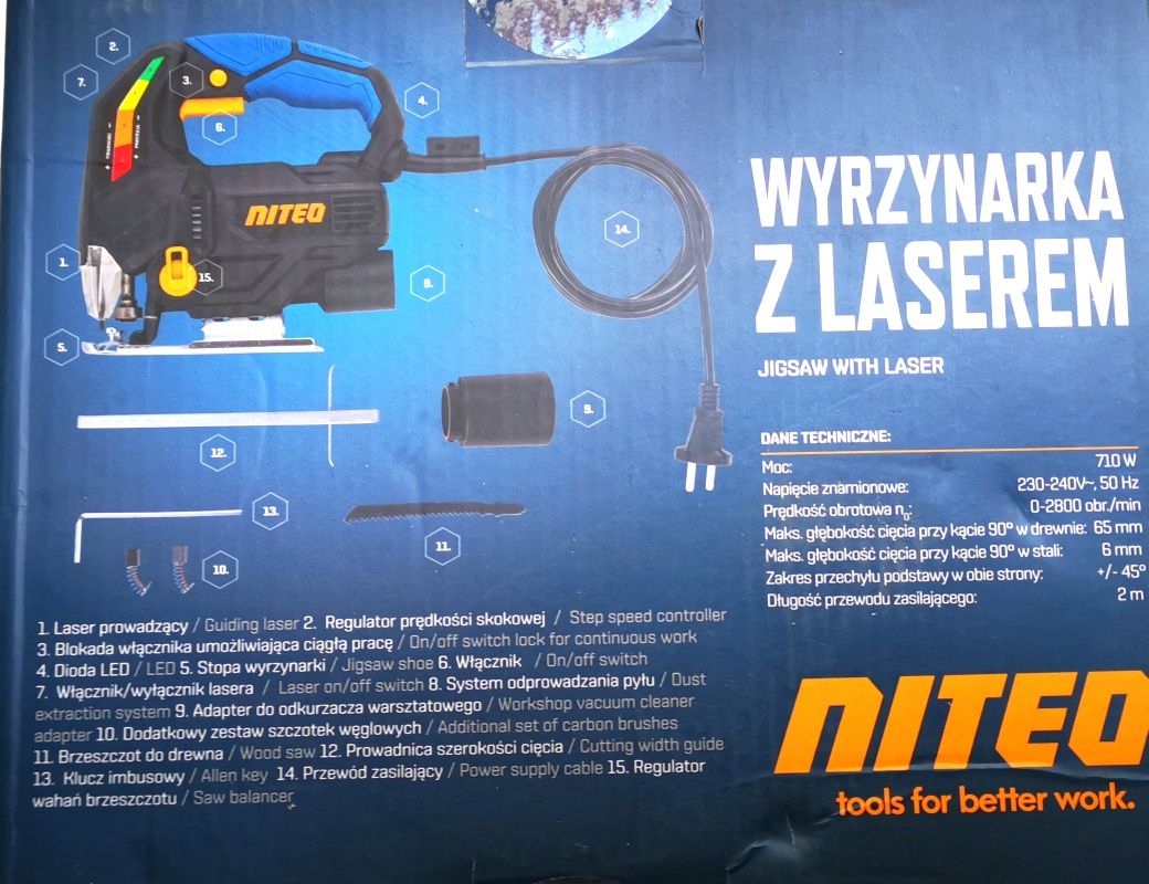 NOWA wyrzynarka z laserem Dekra niteo