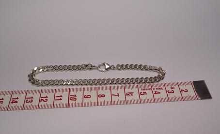 Srebrna bransoletka pancerka 21,5 cm. 5 mm.