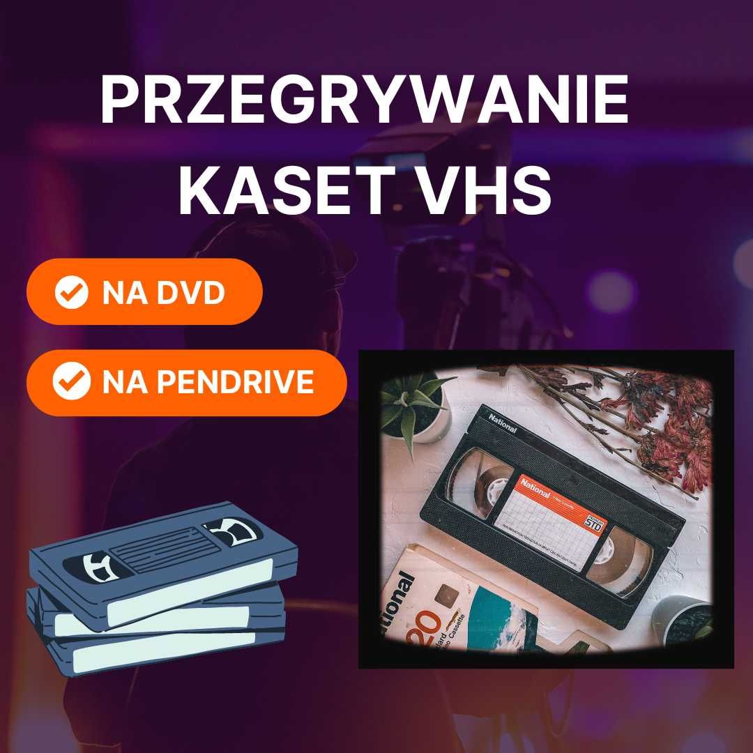 Przegrywanie kaset VHS kamery miniDV HI8 na DVD pendriva dysk