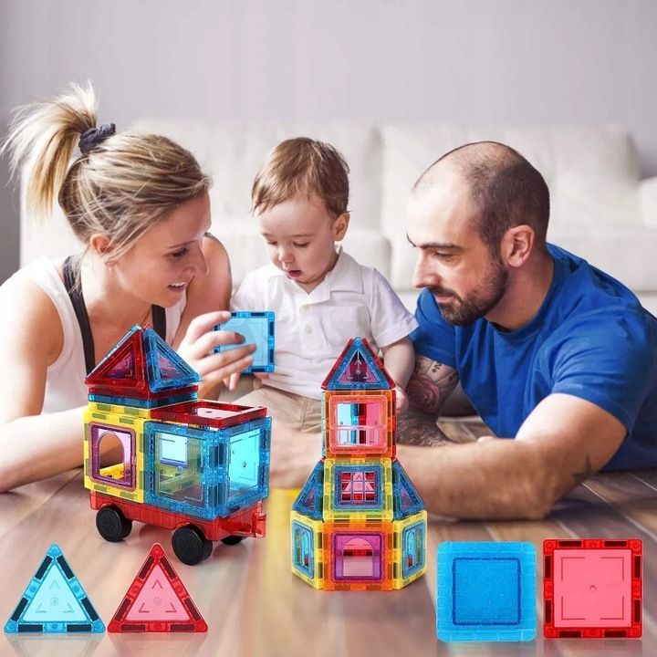 Klocki Magnetyczne Konstrukcyjne 3d Duże 45 Elem.