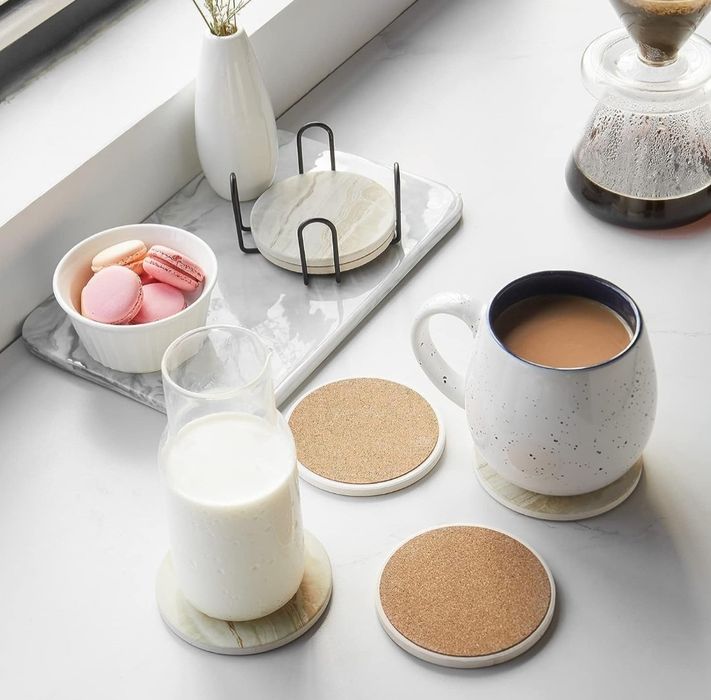 LIFVER Podstawki - zestaw 6 podstawek - marmurowe podstawki ceramiczne