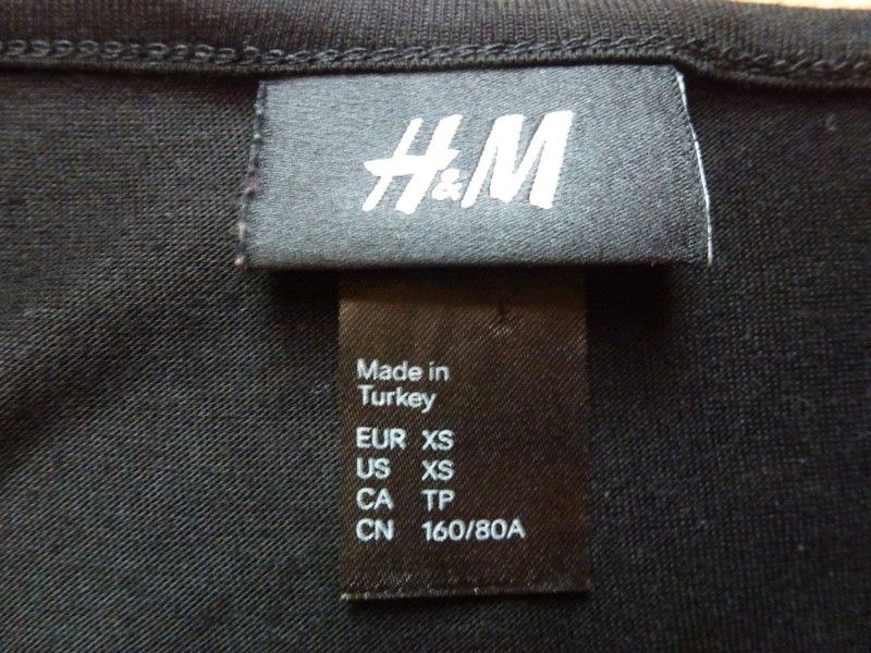 Sukienka H&M by Night 34 XS Czarna Falbanki