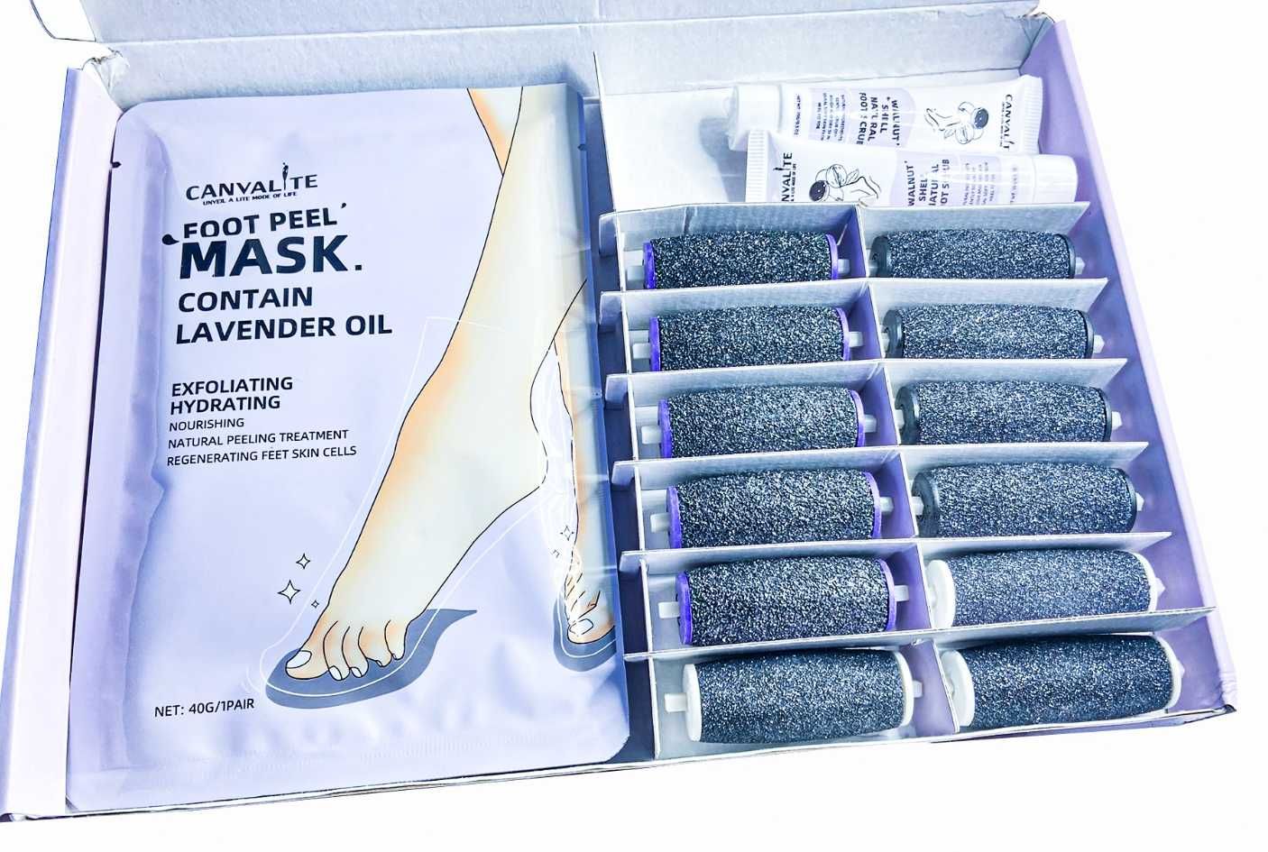 Pilniki Do Stóp Pedicure Wymienne Głowice Zestaw + kremy + maseczka