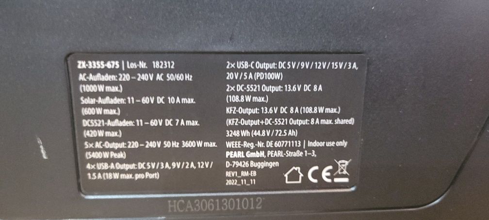 Зарядна станція Revolt 3600Wt / 3.6Kw / LiFePo4 / Оригінал /5400W peak