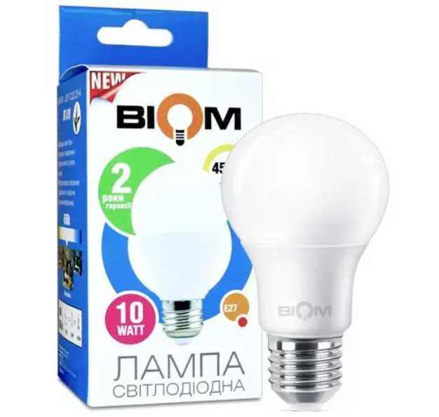 Свiтлодiодна лампа Biom  10W A60 E27 4500К матова