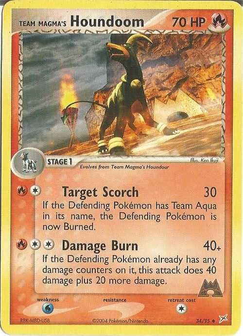 Karta POKEMON Team Magma's Houndoom (MA 34) Stan M/NM EX vs Team Aqua