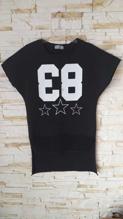 Bluzka tunika LAY r.S/M sportowa dresowa oversize z siateczką dłuższy