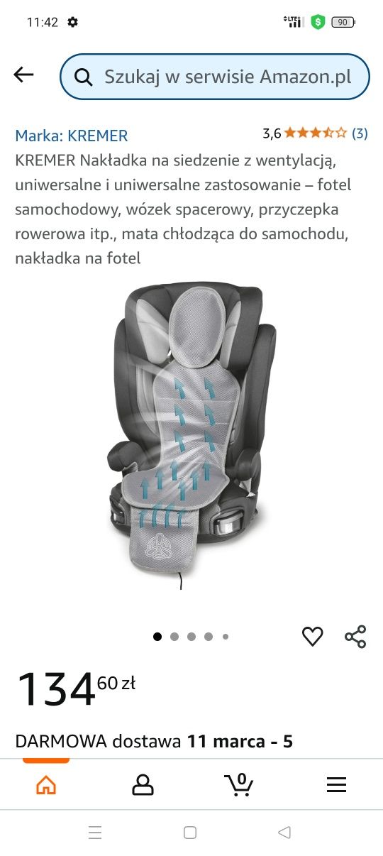 Mata chłodząca  na siedzenie do auta