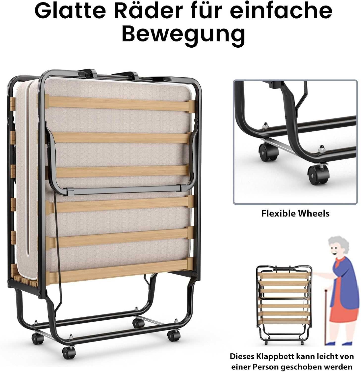 Składane łóżko COSTWAY