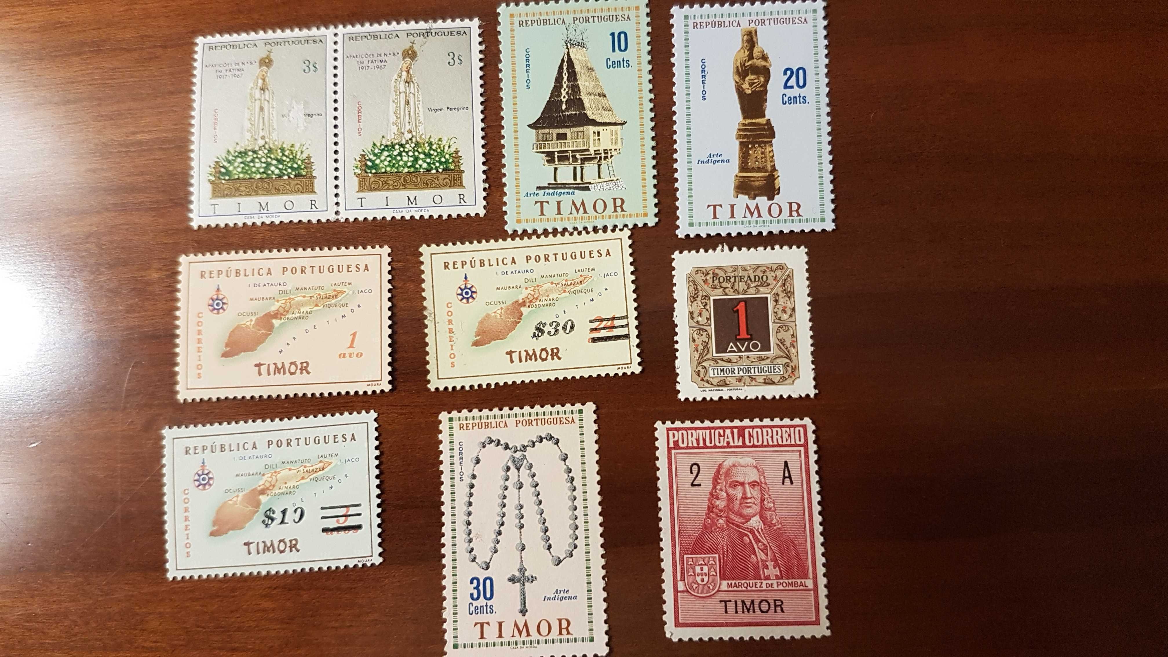 10 Selos de Timor Português Novos