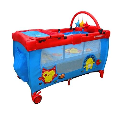 Cama de viagem/parque com 2 alturas, abertura, chão rígido,  mudador