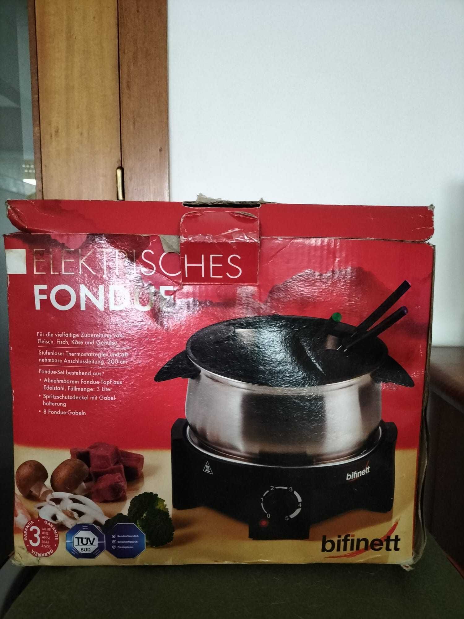 Fondue para preparação de carnes, peixe, queijo e legumes