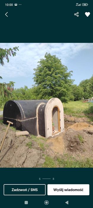 ziemianka, spiżarnia, piwnica betonowa półokrągła na przetwory Wołomin