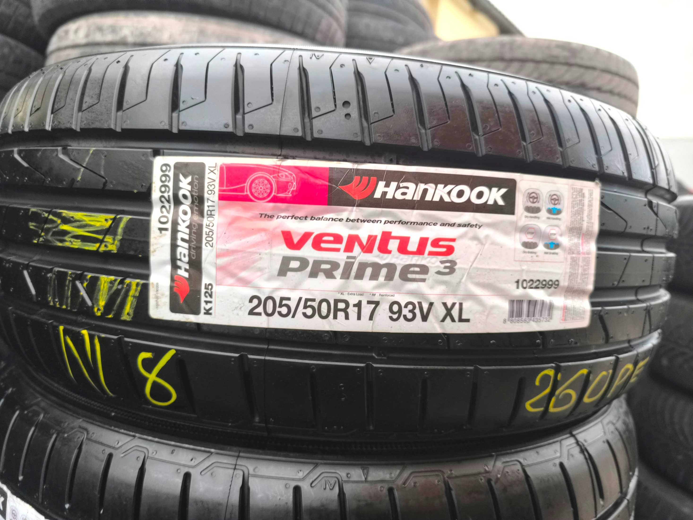 205/50R17 93V XL Opony Letnie Lato NOWE HANKOOK VENTUS PRIME 3 8mm