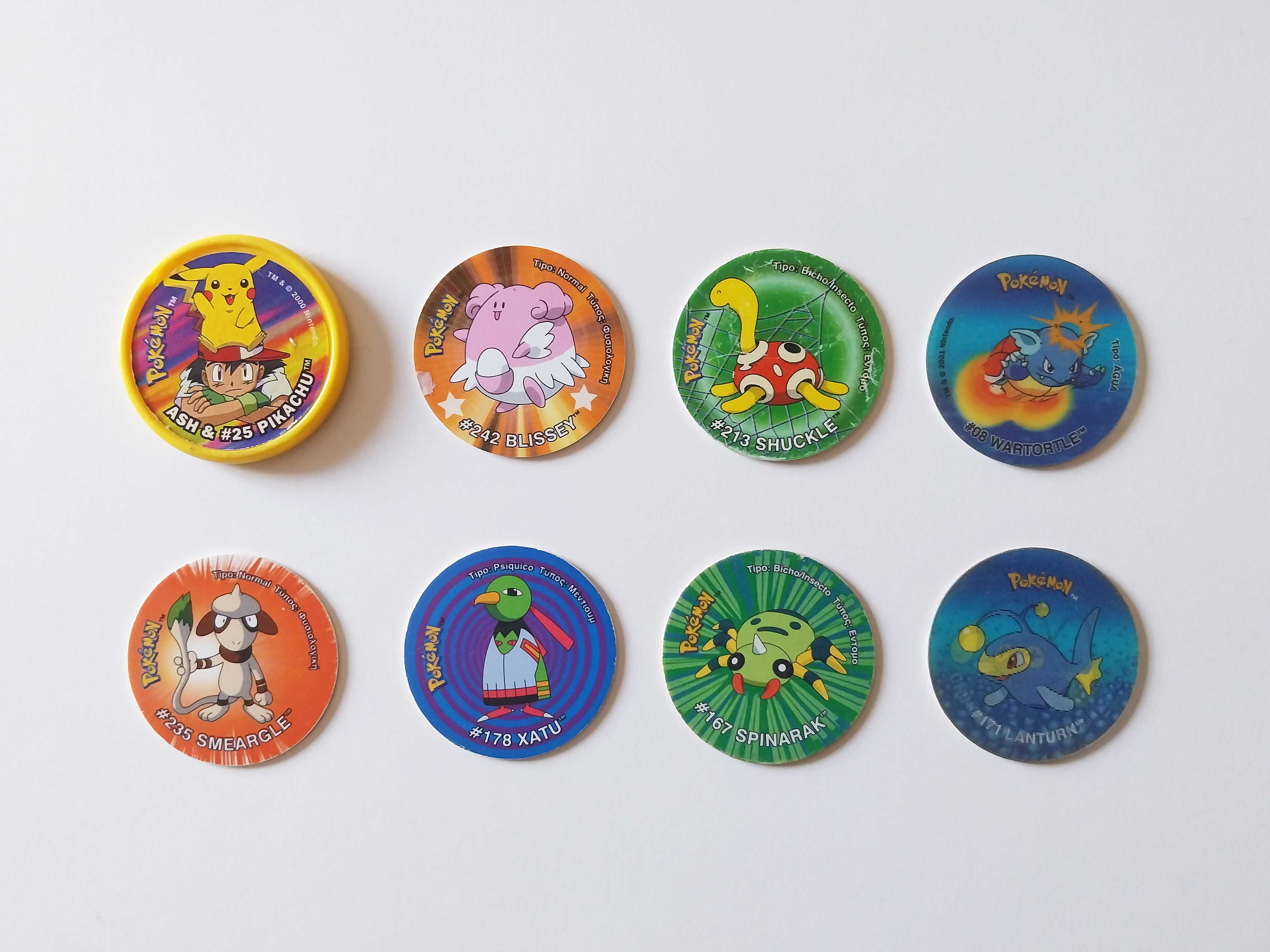 8 tazos POKEMON (inclui 1 Master Tazo) | lote Matutano Lays Tasty