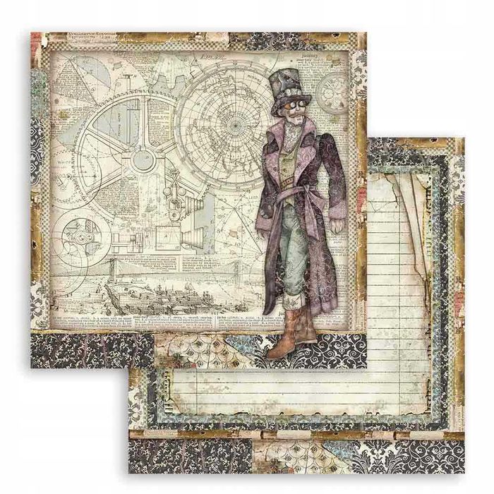 Papiery do scrapbookingu DIY Sir Vagabond, 30,5x30,5cm 10 ARKUSZY s855