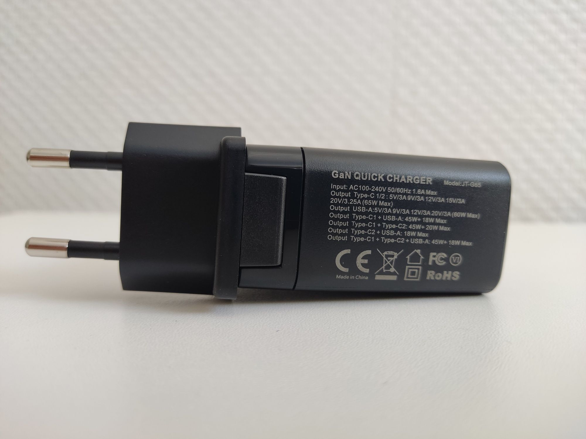 Блок живлення Toocki 65w для телефону, зарядний пристрій GAN, Новий.