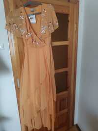 ASOS długa pomarańczowa sukienka roz 36