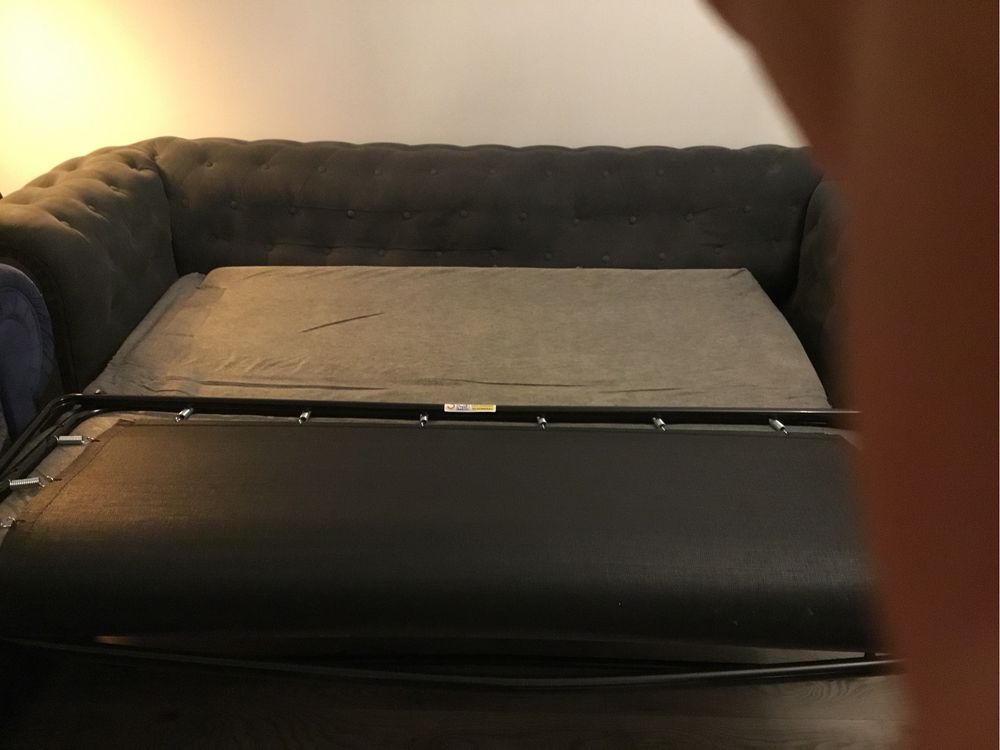 Sofa, kanapa w stylu chesterfield z funkcja spania