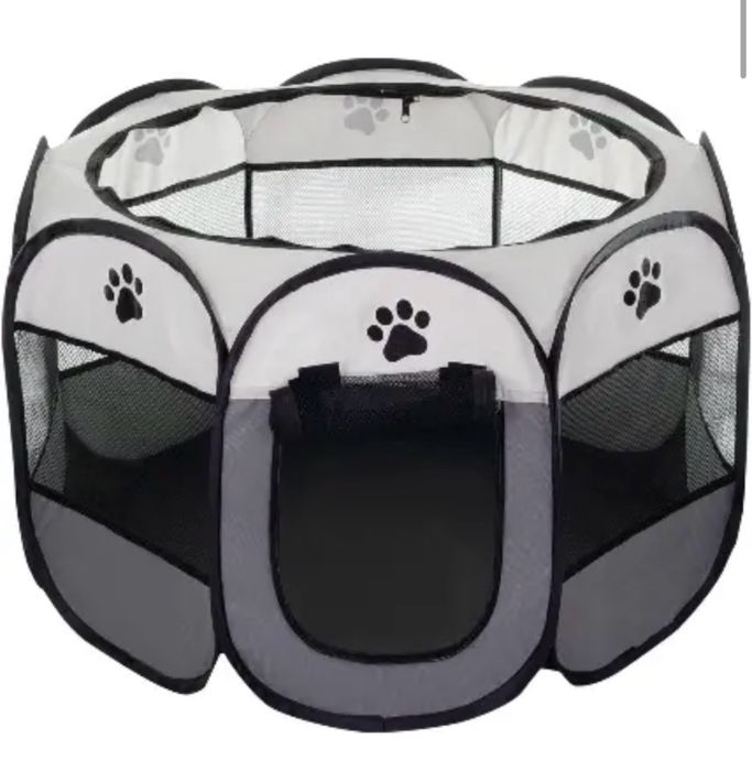Манеж для собак Pet Style "Будиночок" Сірий 73х73х43 см